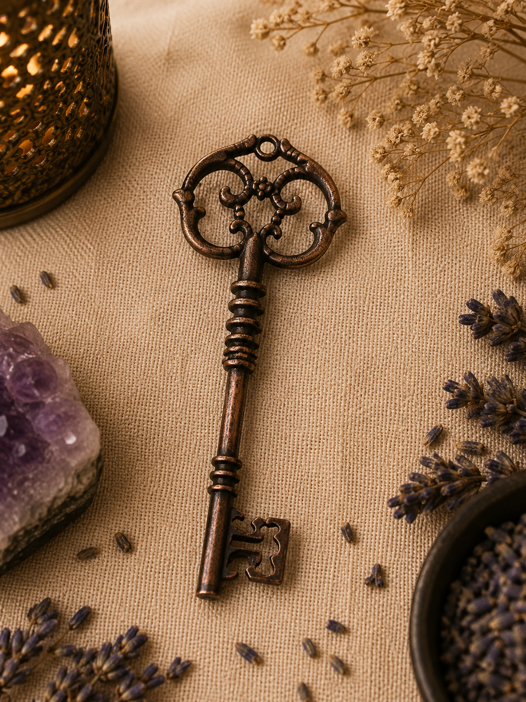 Hecate Key | Metal Altar Key for Protection, Guidance & Spiritual Transformation